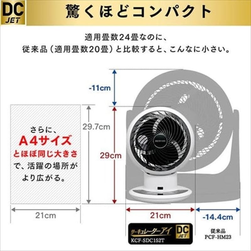 アイリスオーヤマ】サーキュレーターアイ DCJET 15cm KCF