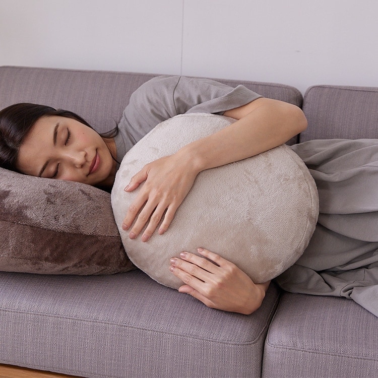 円形クッション 直径55cm フランネル生地 洗濯可｜SIMPLE STYLE