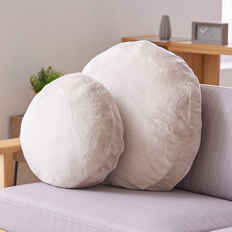 円形クッション 直径55cm フランネル生地 洗濯可｜SIMPLE STYLE