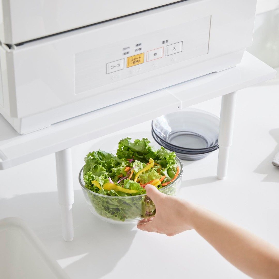 山崎実業(Yamazaki) 伸縮食洗機ラック ホワイト 約W37~62XD36XH15~16.5cm