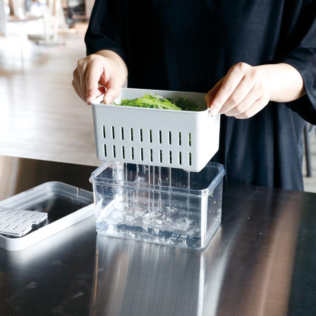 CBJAPAN】 野菜にやさしいザル付き保存容器 2L｜キッチン用品,キッチン