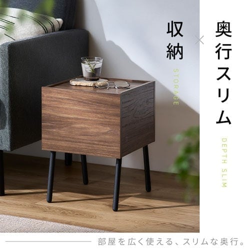 2025年新作アイテムが続々登場 アイアンウッドサイドテーブル IWST-300R ウォールナット 家具