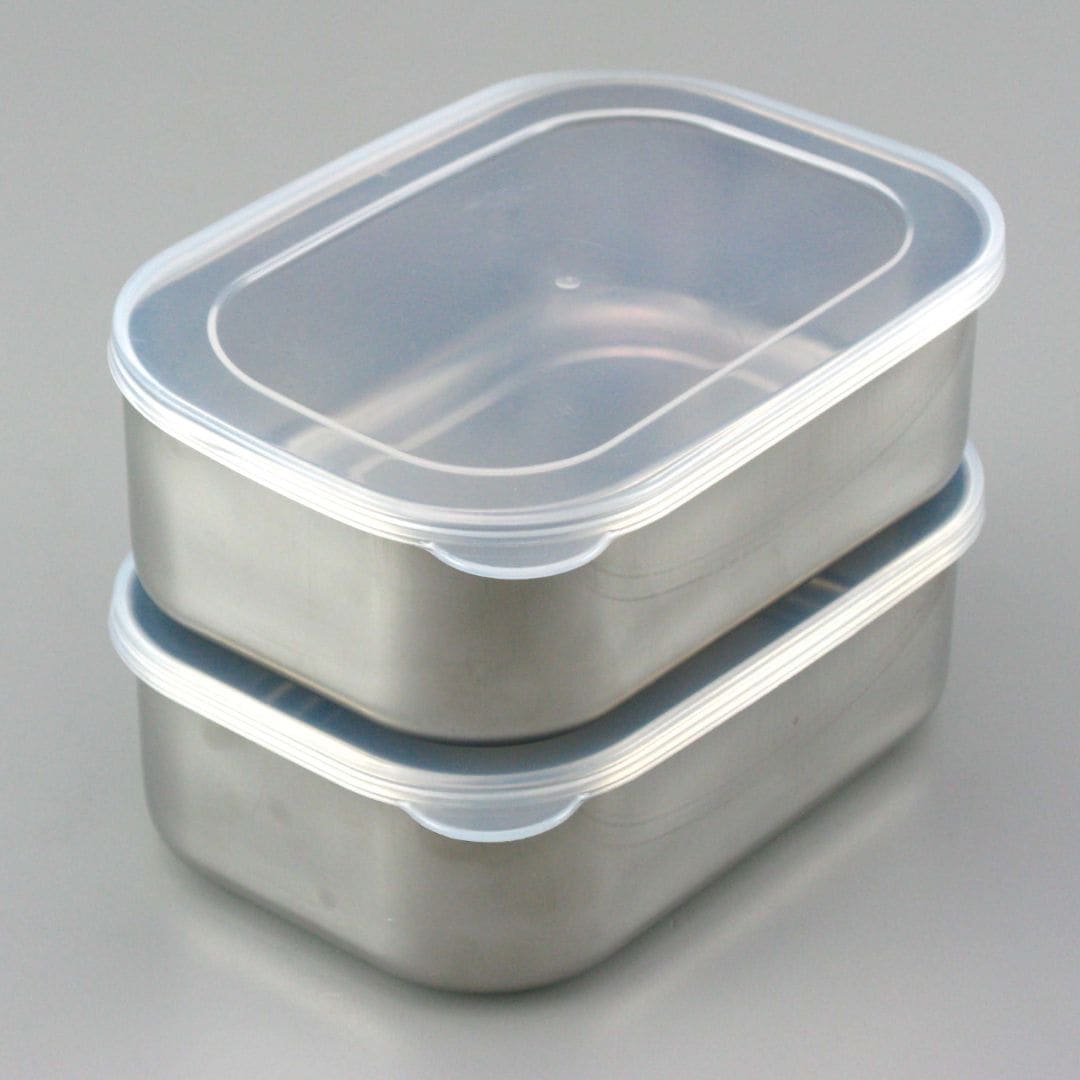 下村企販】 ステンレスふた付深型保存容器 2個組｜キッチン用品,保存