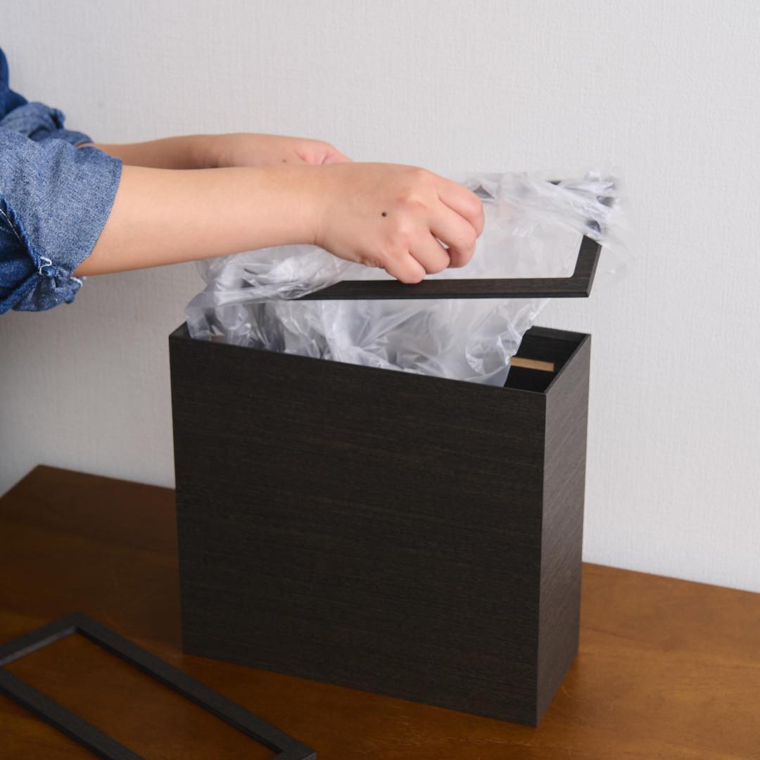 バスク ダストBOX スリム L角｜ゴミ箱・ダストボックス,木製ゴミ箱