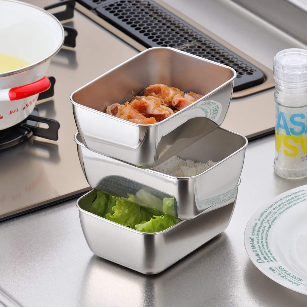 バット3枚 角ザル2枚セット 日本製 ステンレス 角型 便利 キッチン用品