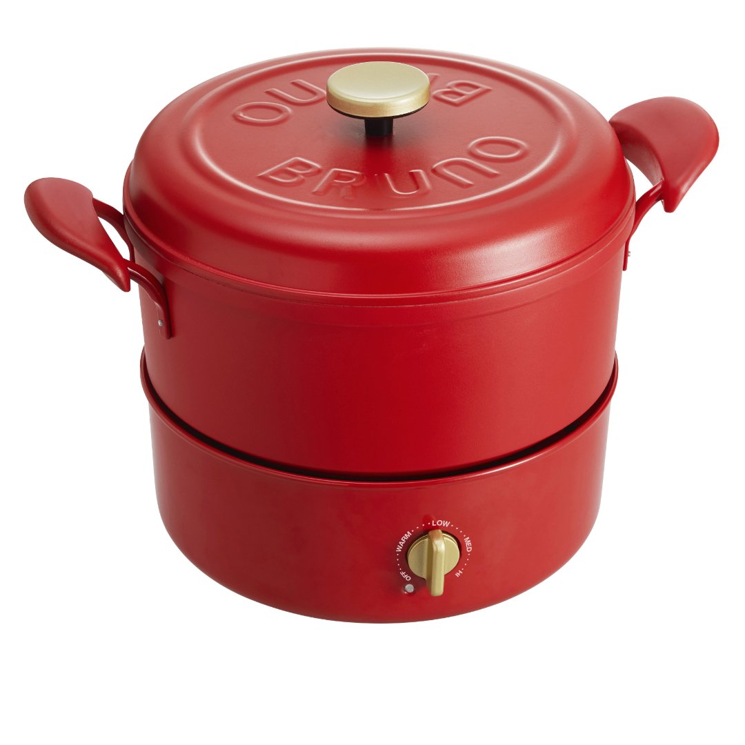 BRUNO マルチグリルポット レッド 新品未使用 BRUNO マルチグリルポット 2L 卓上鍋 多機能鍋 電気鍋