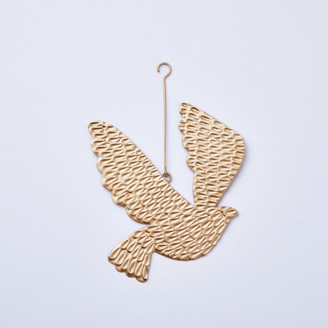 Horn Please MADE】 ブリキ オーナメント エンボス ブレス バード 2個