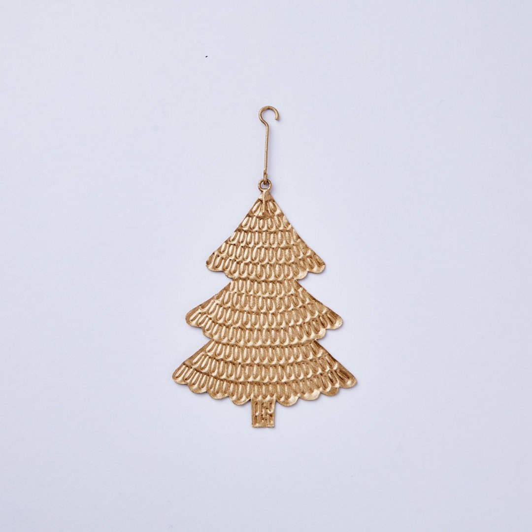 Horn Please MADE】 ブリキ オーナメント エンボス ブレス ツリー 2個