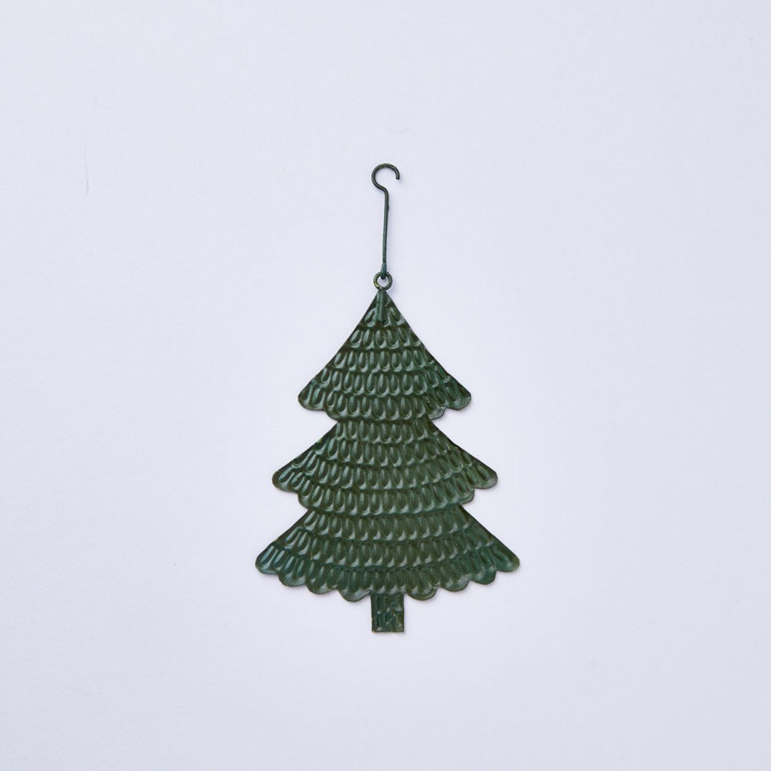 Horn Please MADE】 ブリキ オーナメント エンボス ブレス ツリー 2個