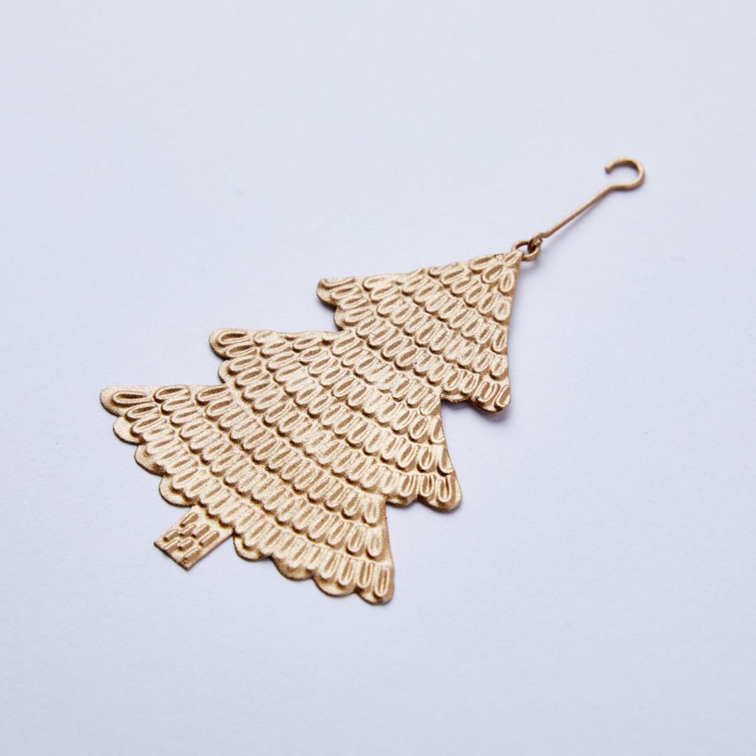 Horn Please MADE】 ブリキ オーナメント エンボス ブレス ツリー 2個