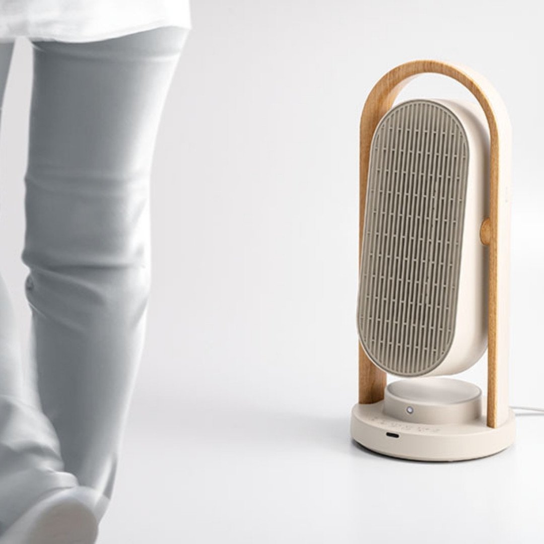 THREEUP】 WOOD STYLE 上下左右自動首振りセラミックヒーター