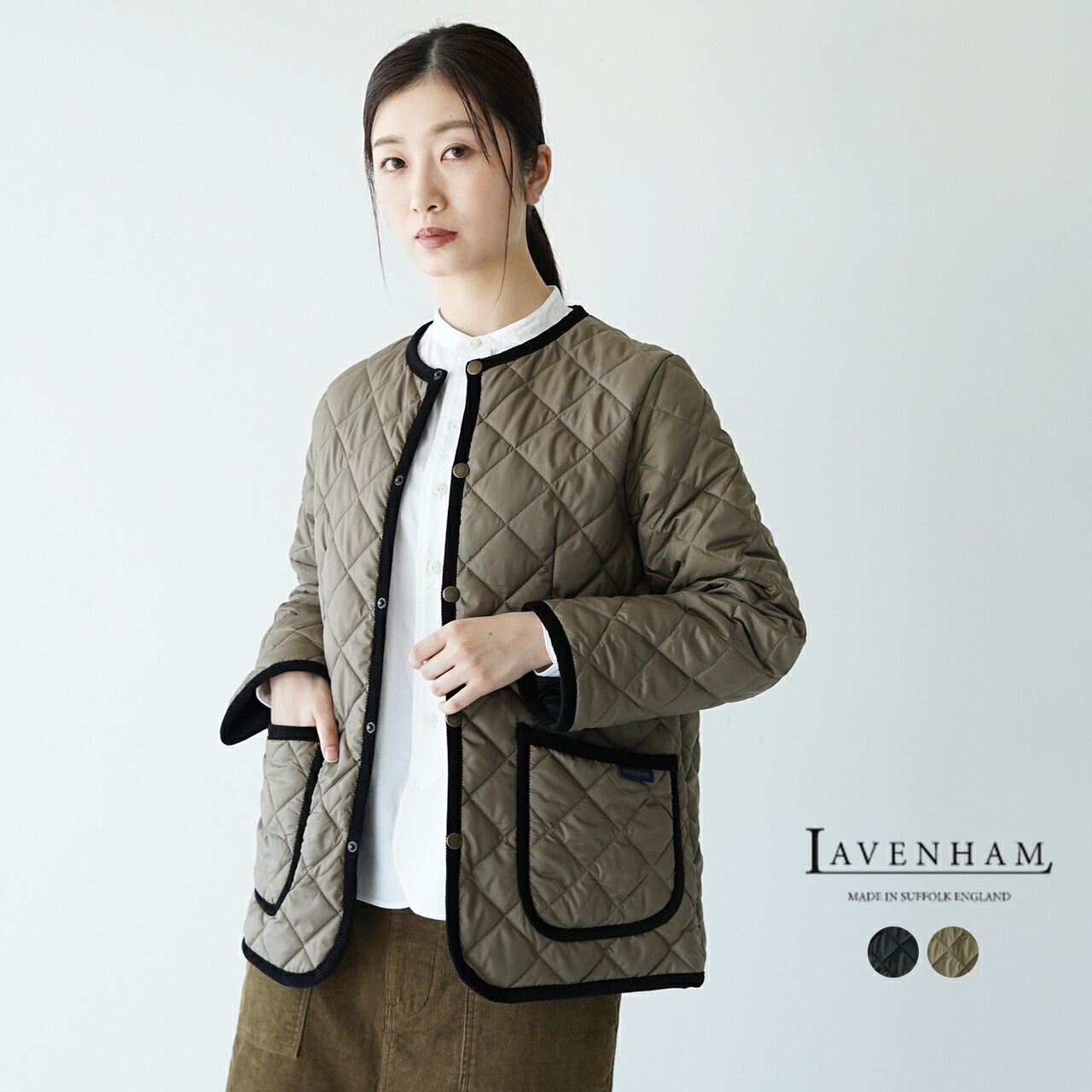 2022高い素材 LAVENHAM クルーネックジャケット - ジャケット/アウター 楽天市場店 ラベンハム クルーネックジャケット LAMP ノーカラージャケット