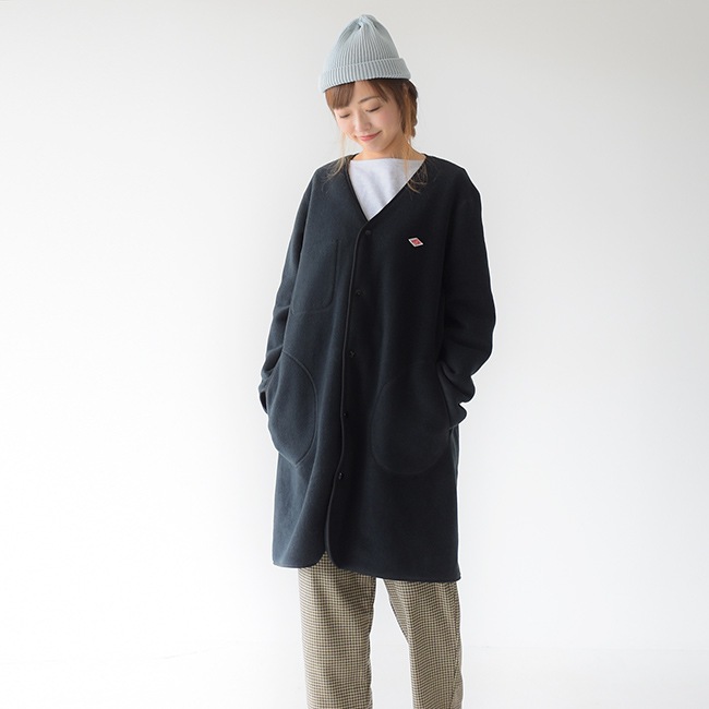 aw Danton ノーカラー フリース ロング カーディガン アウター トップス Jd 92 ダントン Clachic くらしっく