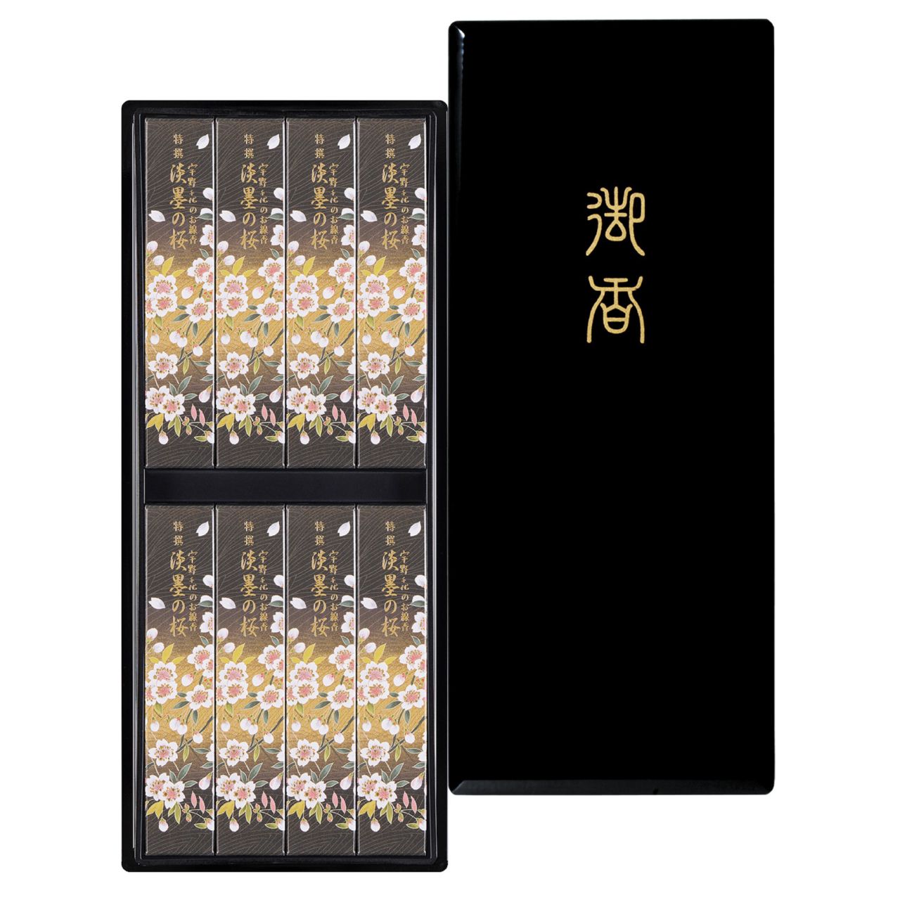 宇野千代のお線香　特撰淡墨の桜　塗箱　8箱入