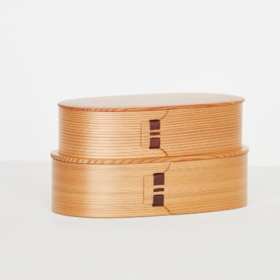 栗久<br>曲げわっぱの小判入子弁当箱（レディース／大） | お弁当箱