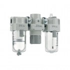 (生産終了品) SMC FRLコンビネーション AC-A AC25-03DG-T-A 口径3/8 丸型圧力計付(インジケータ) N.Oオートドレン T形スペーサ付|SMC|空圧機器
