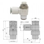 SMC スピードコントローラ AS2201F-01-06S エルボタイプ ワンタッチ管継手付 ASシリーズ