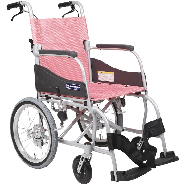 【美品】車椅子 超軽量 介助用ふわりすKF16-42SB 背折れ式 すみれ色 介助用車いす KF16-42SB「ふわりす（介助用）」［シート幅42cm