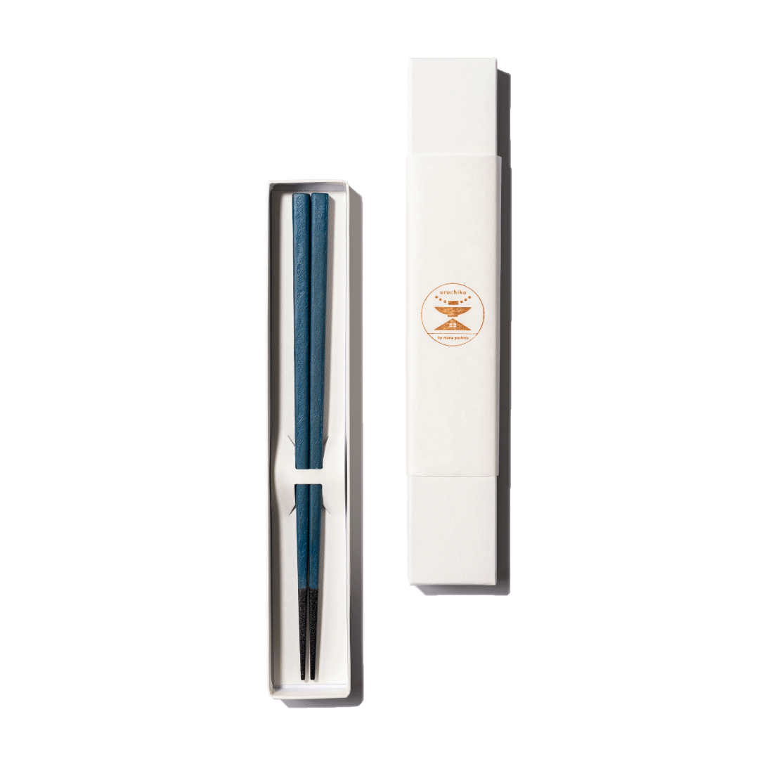 鉄錆塗りのお箸（浅葱）