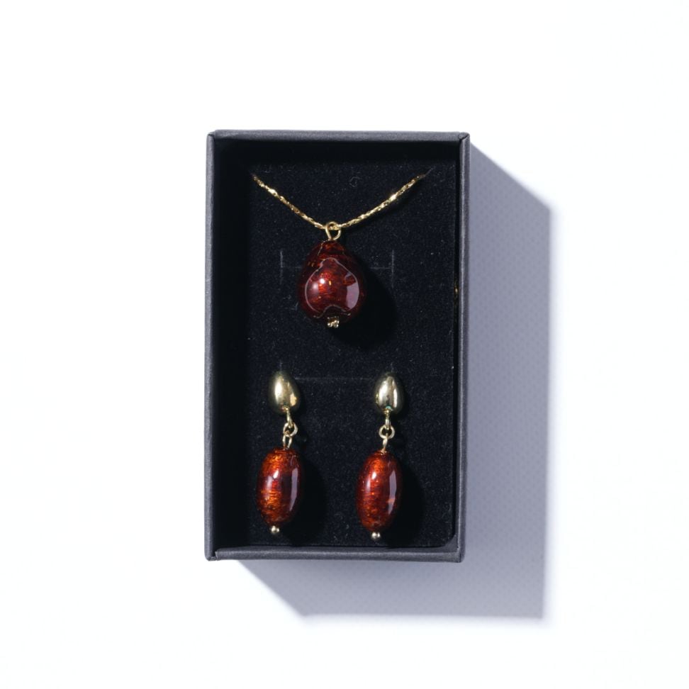 ギフト　雫ネックレス・棗ピアス