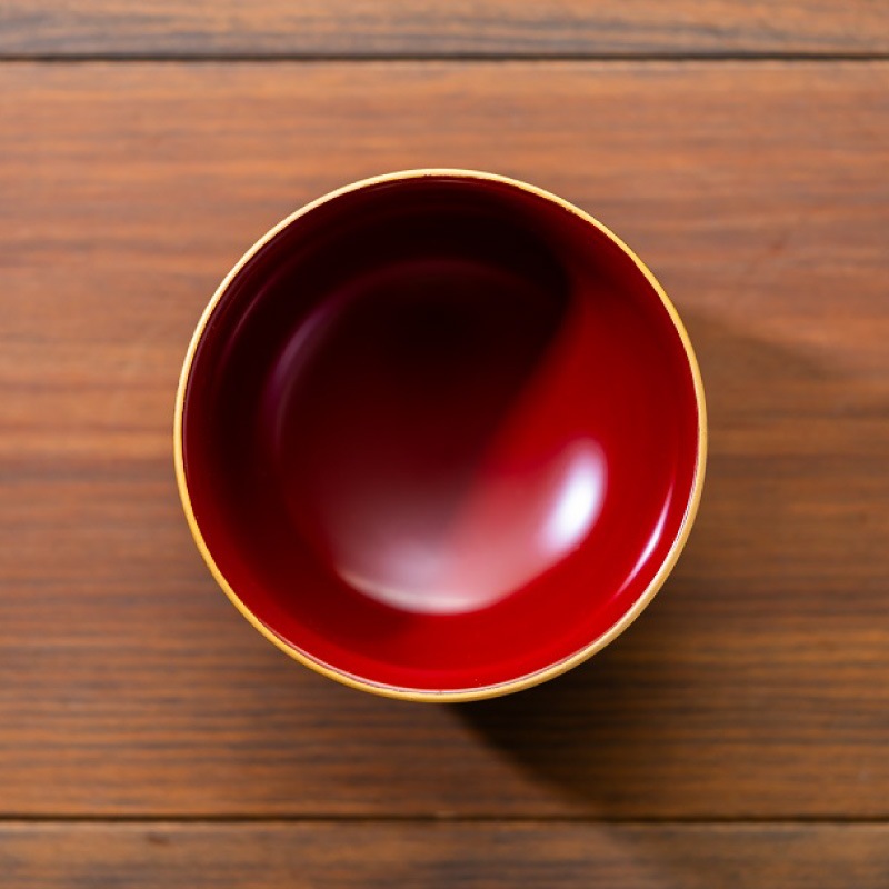 漆お椀11cm　茶系（内側・赤系）