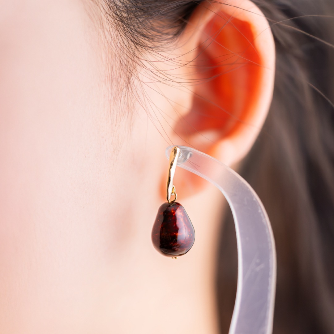 雫／漆イヤリング