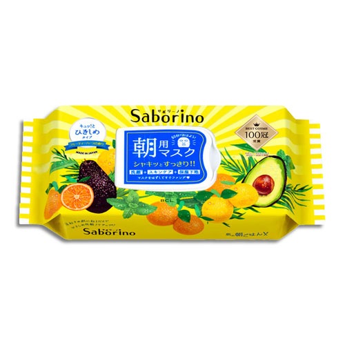サボリーノ 目ざまシート 32枚【BCLカンパニー】SABORINO 朝用マスク シートマスク しっとりタイプ フルーティハーブの香り フェイスマスク パック シートマスク1枚で洗顔+スキンケア+保湿下地が完了!