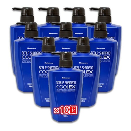 【医薬部外品】ハツモール 薬用スカルプシャンプークールEX 500mL×10個セット【田村治照堂】爽快クールタイプ 育毛剤メーカーが頭髪環境と、毛髪の事を考えたノンシリコンスカルプシャンプー 弱酸性