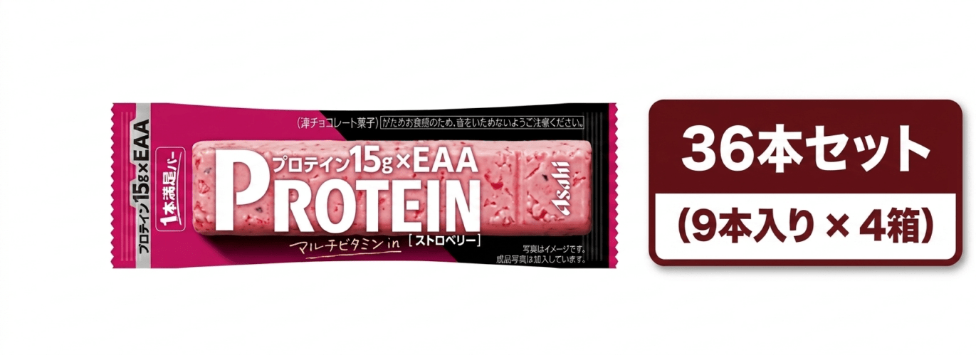 アサヒグループ食品 1本満足バー プロテインストロベリー 36本｜健康