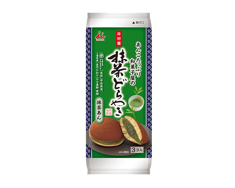 井村屋 あんこたっぷり和菓子屋の抹茶どら焼 3個×6袋