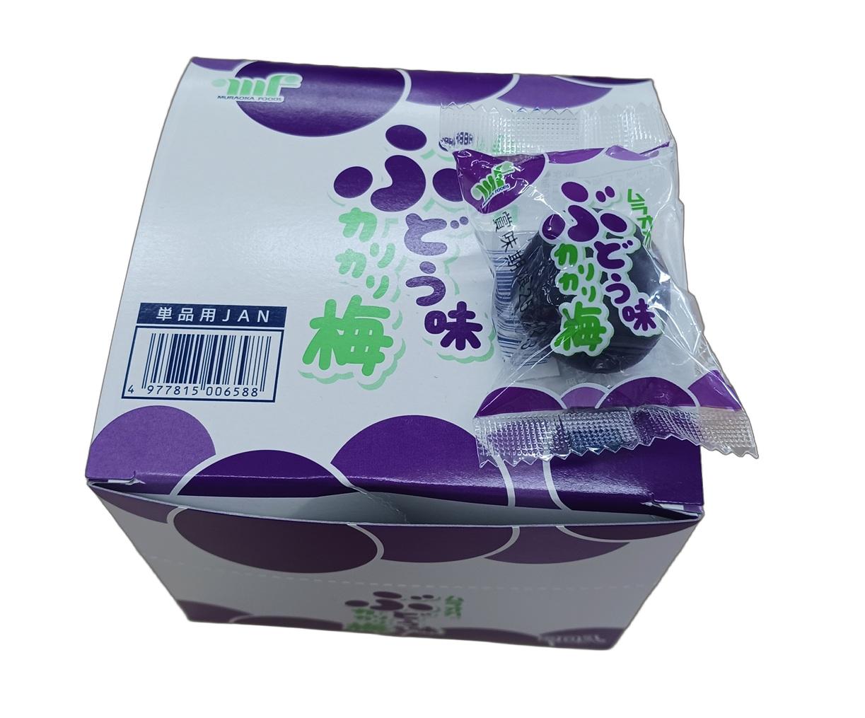 村岡食品 ぶどう味カリカリ梅 20粒（1BOX）