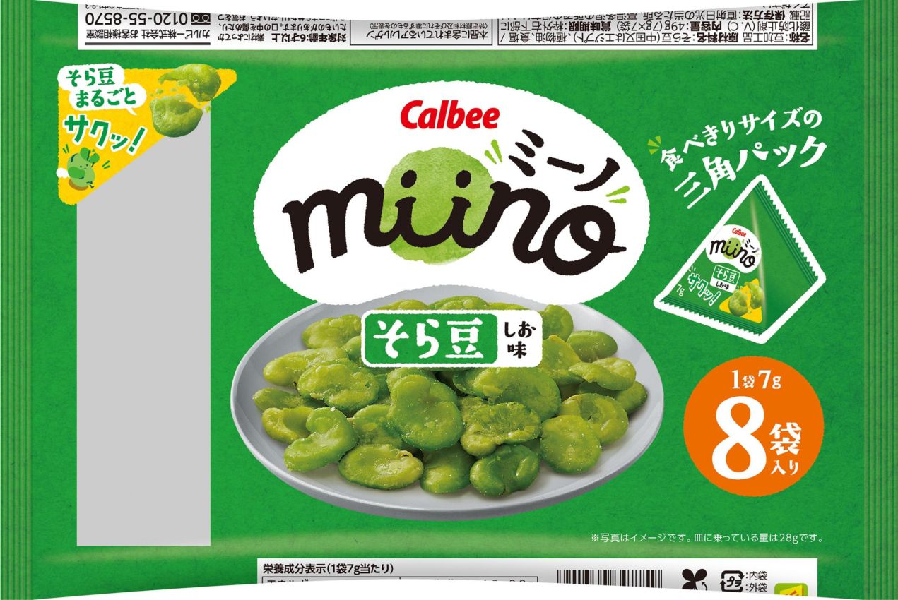 カルビー ｍｉｉｎｏそら豆しお味三角パック 56g×12個