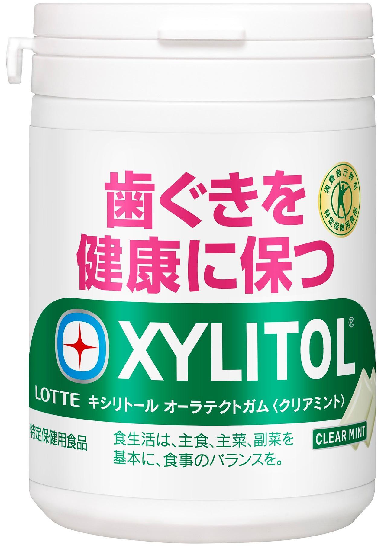 ロッテ キシリトールオーラテクトガム＜クリアミント＞スリムボトル　125g×6個