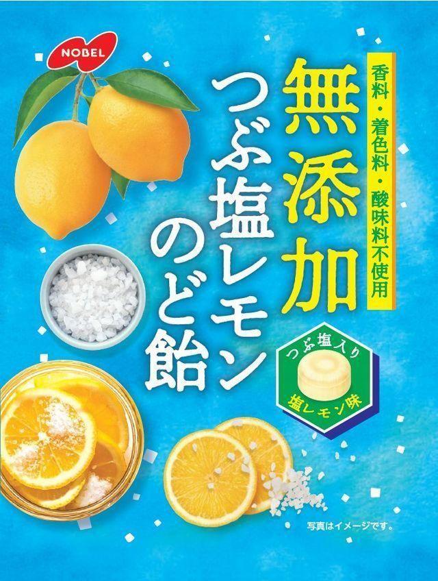 ノーベル製菓 無添加つぶ塩レモンのど飴 90g×6個