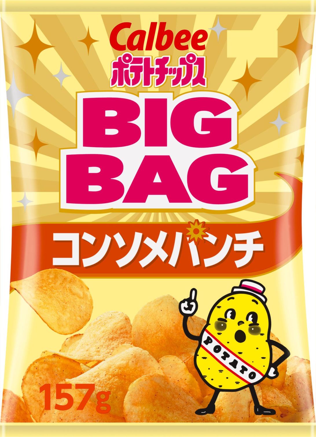 カルビー ポテトチップスコンソメパンチＢＩＧＢＡＧ 157g×12個