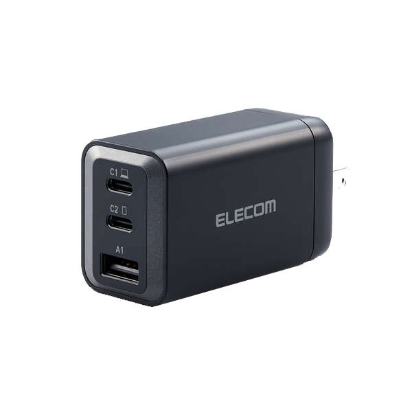 ELECOM USB Power Delivery 65W AC���Ŵ�(C��2+A��1) EC-AC6465BK