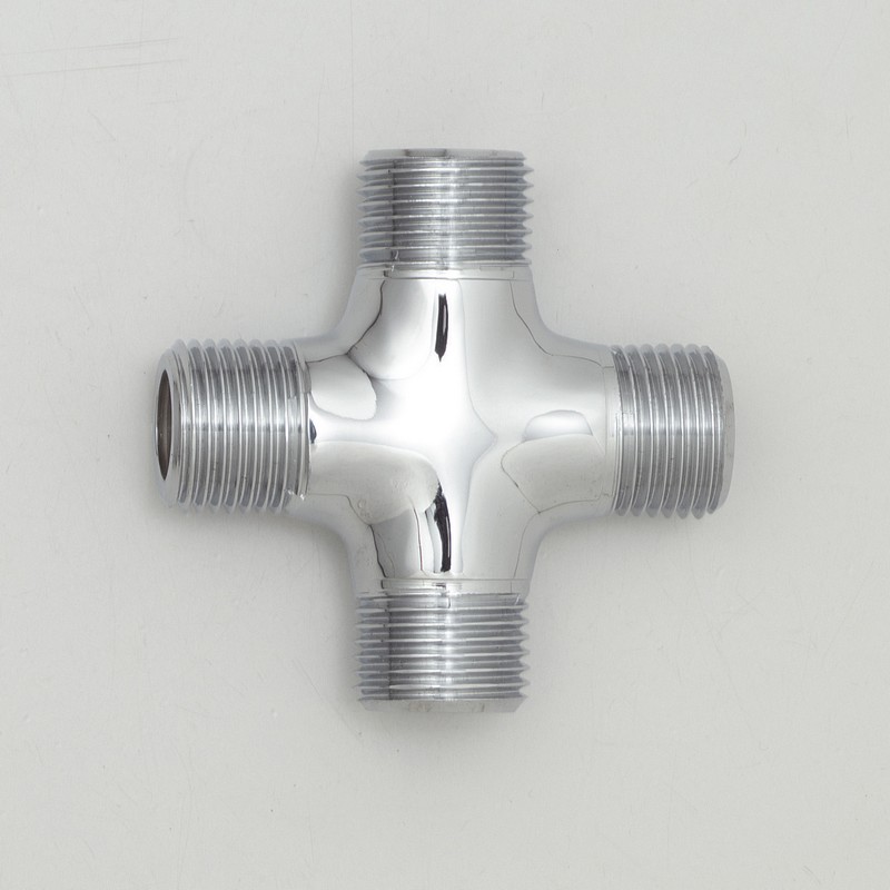 Z723G】青銅製めっき付きクロス継ぎ手(R1/2×1箇所)(G1/2×3箇所