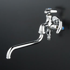 K21SPZ】屋外ホース接続ニップル付二口自在水栓｜【公式】KVK通販