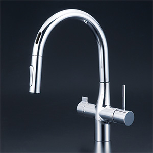 KM6091SCECHS】撥水ビルトイン浄水器用シングルシャワー付混合栓