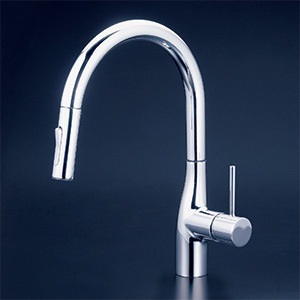 km6061 水洗 KVK 水栓金具【KM6061ZEC】流し台用シングルレバー式シャワー付混合栓