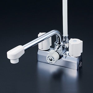 KVK シャワー混合栓 KF207N 台付ハンドル　未使用品 デッキ型一時止水付2ハンドルシャワー（左側シャワー） 浴室水栓 240mm