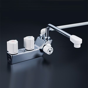 KF207RNR3】デッキ形一時止水付2ハンドルシャワー 300mmパイプ付