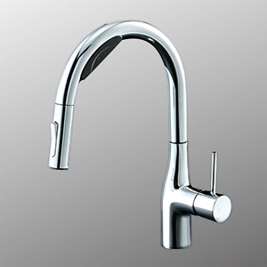 【新品未使用】KVK ビルトイン浄水器 KM6061EC キッチンハウス シングルシャワー付混合栓（eレバー）：KM6061EC｜キッチン用水