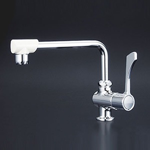 K1802FR3】ワンタッチハンドル付泡沫立形自在水栓 300mmパイプ付