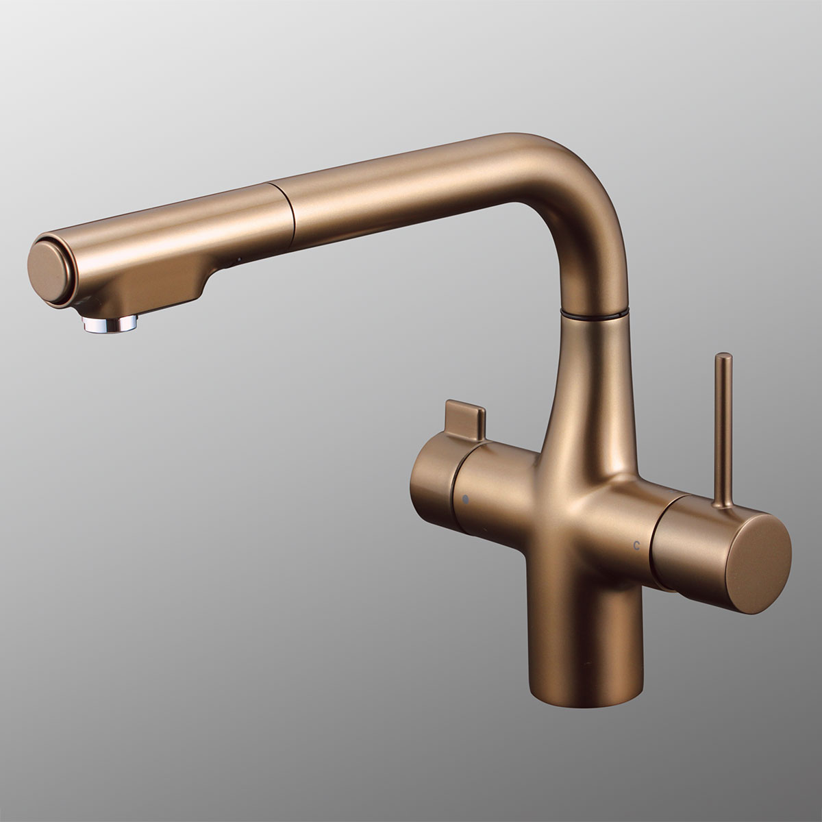 【KM6121ECBR】ビルトイン浄水器用シングルシャワー付混合栓（ｅレバー）浄水カートリッジ別売　ノーブルアンバー
