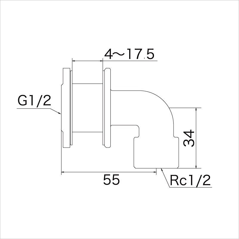 Z704】ユニット取出し金具13(入側Rc1/2)×(出側G1/2)｜【公式】メーカー