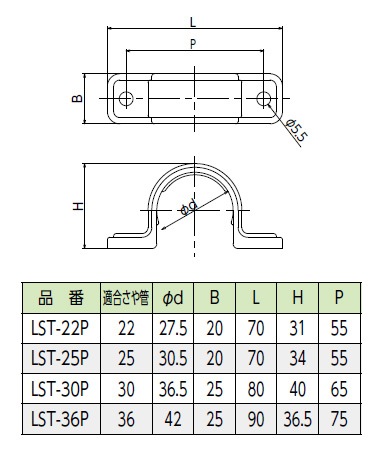 【LST-36P】さや管両サドル