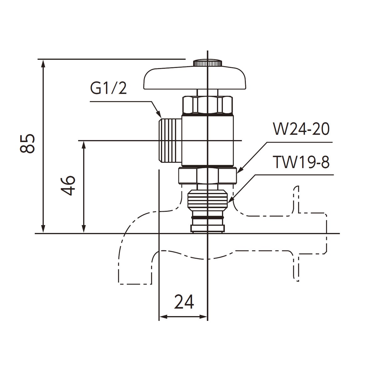 【PZ609】分岐用水栓上部本体