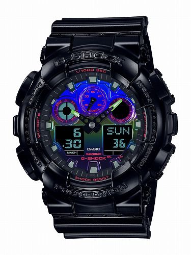 CASIO G-SHOCK GA-100RGB-1AJF メンズ Virtual Rainbow:Gamer's RGB