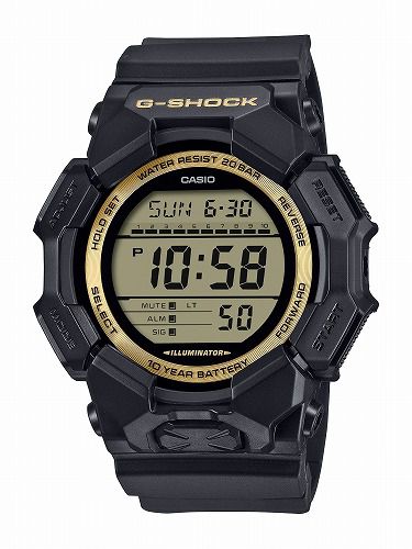 CASIO G-SHOCK ゴールド ブラック デジタル腕時計 G-SHOCK ブラック&ゴールド 10年バッテリー ビッグケース GA-010GB